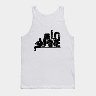 Alone guy siluet black and white Tank Top